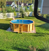 Деревянный овальный бассейн 4*2,6*1,3м