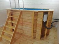 Деревянная купель круглая 150 х 150 см глубина 120 см