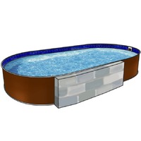Овальный бассейн Ангара 4,0*2,0*1,25м заглубленный, металлический каркас
